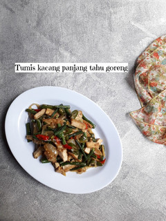 Foto resep Tumis kacang panjang tahu goreng