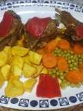 Cordero recental asado en cazuela
