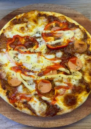 Foto resep Homemade sausage pizza