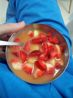 Una foto de Fresas con zumo