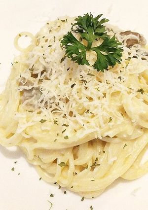 Foto resep Mushroom carbonara spaghetti