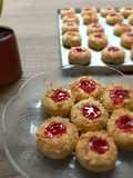 Strawberry thumbprint cheese cookies