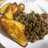 Saltado de vainitas con carne molida