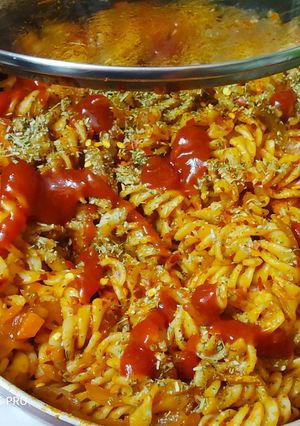 A picture of Red sauce pasta.