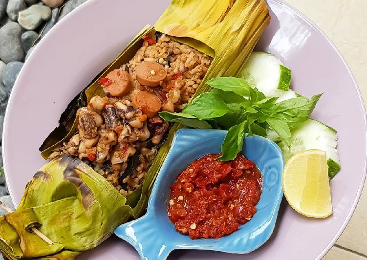 36.Nasi Bakar Cumi Rica Kemangi 🦑🌶🍃🤤