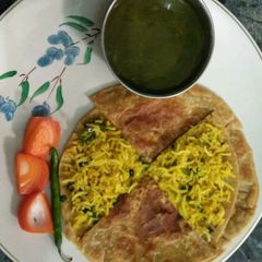 Leftover fried Rice stuffed Paratha A picture of Leftover fried Rice stuffed Paratha.