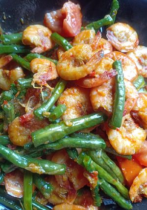 Foto resep Tumis pedas kacang panjang udang