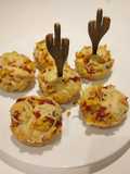 Muffin salado con choclo, champiñón y jamón