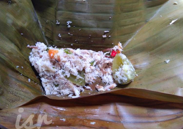 Proses Membuat Bothok tanpa teri (ikan pindang), Enak Banget