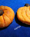 Eggless Pumpkin shape Cashew cookies