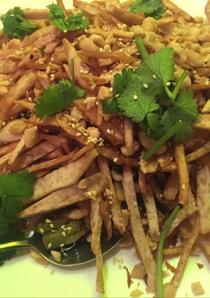 Hình của món Khoai môn áp chảo.
