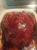 Pollo ahumado en salsa de vino tinto y BBQ