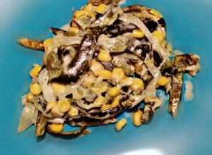 Una foto de Rajitas con crema