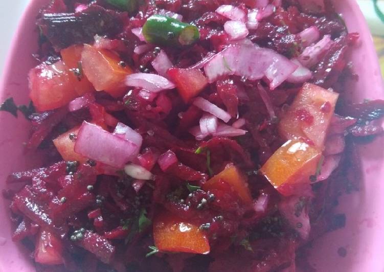 Easy Recipe: Appetizing Beet kachumber (salad)