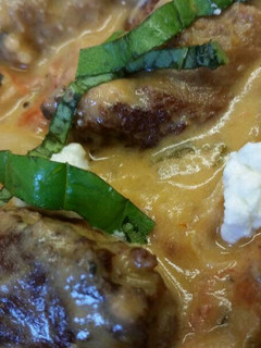 A picture of Sausage w/ Goat Cheese Sauce.