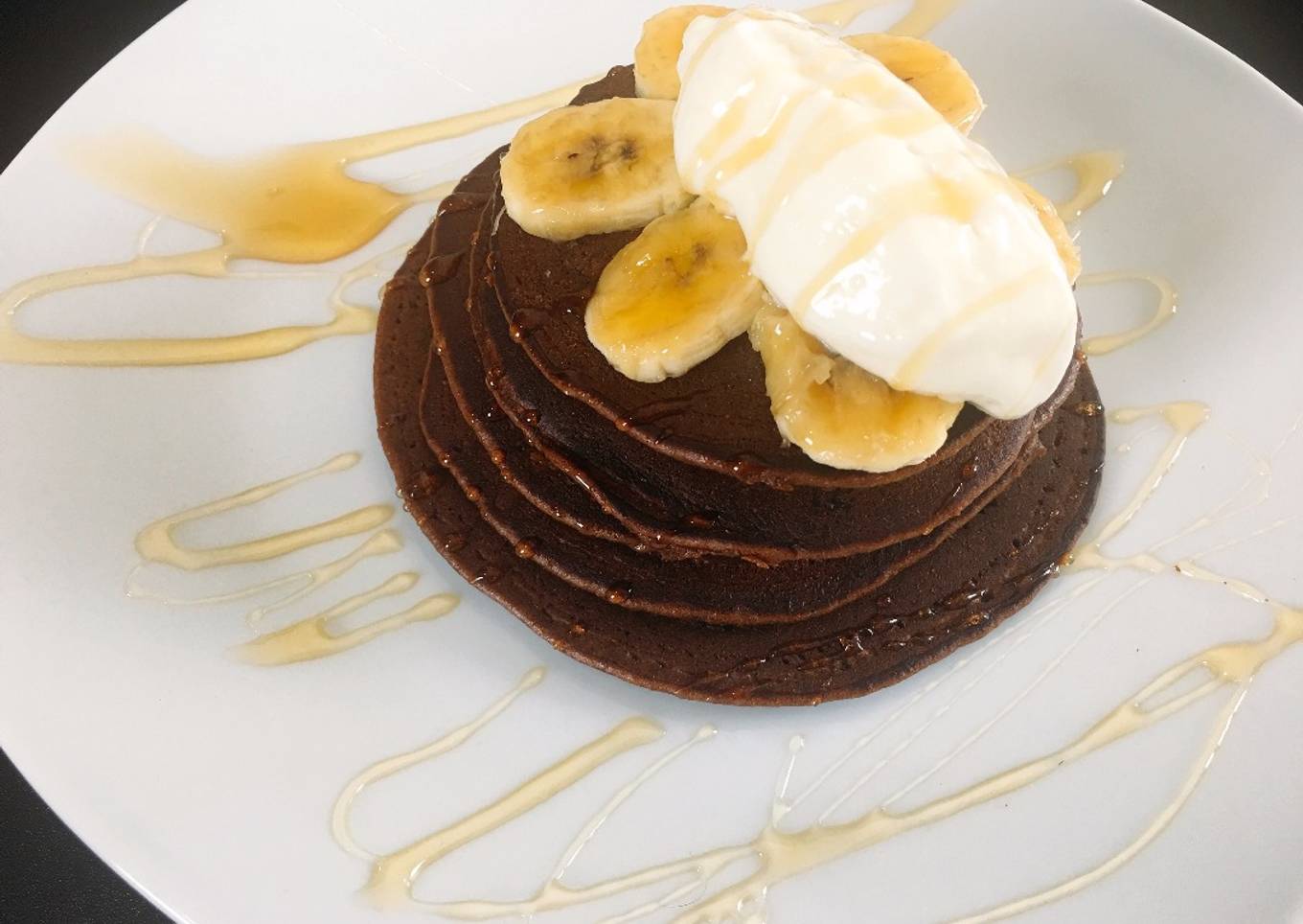 Tortitas de platano y chocolate nesquik