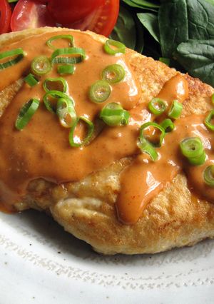 A picture of Chicken Piccata with Gochujang Mayo Sauce.