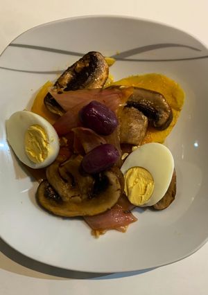 Una foto de Escabeche de portobellos con curry