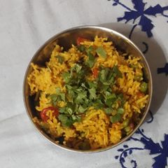A picture of Matar pulao.