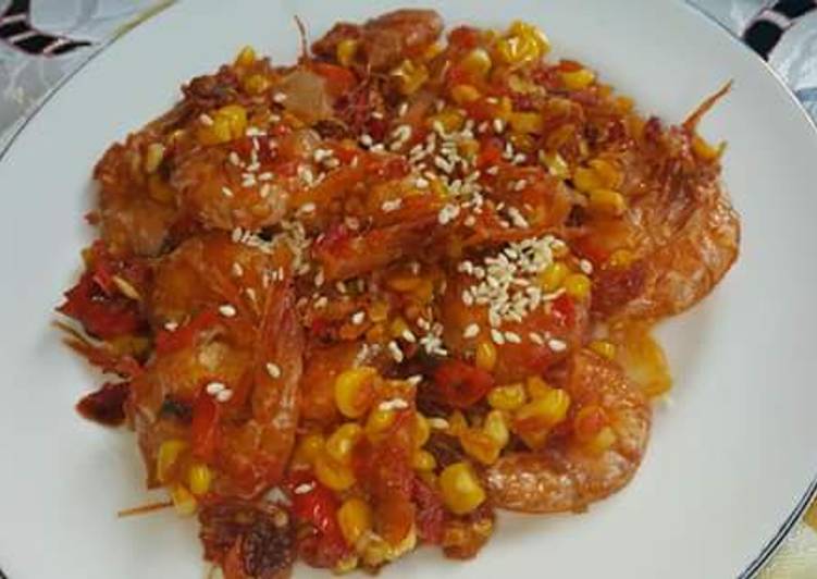 Resep Udang jagung sambal merah yang Lezat