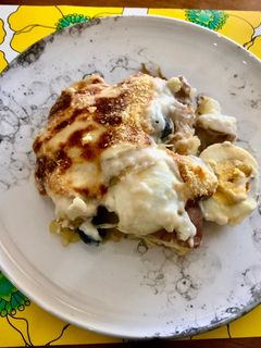 Una foto de Papas al horno con huevos
