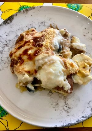 Una foto de Papas al horno con huevos