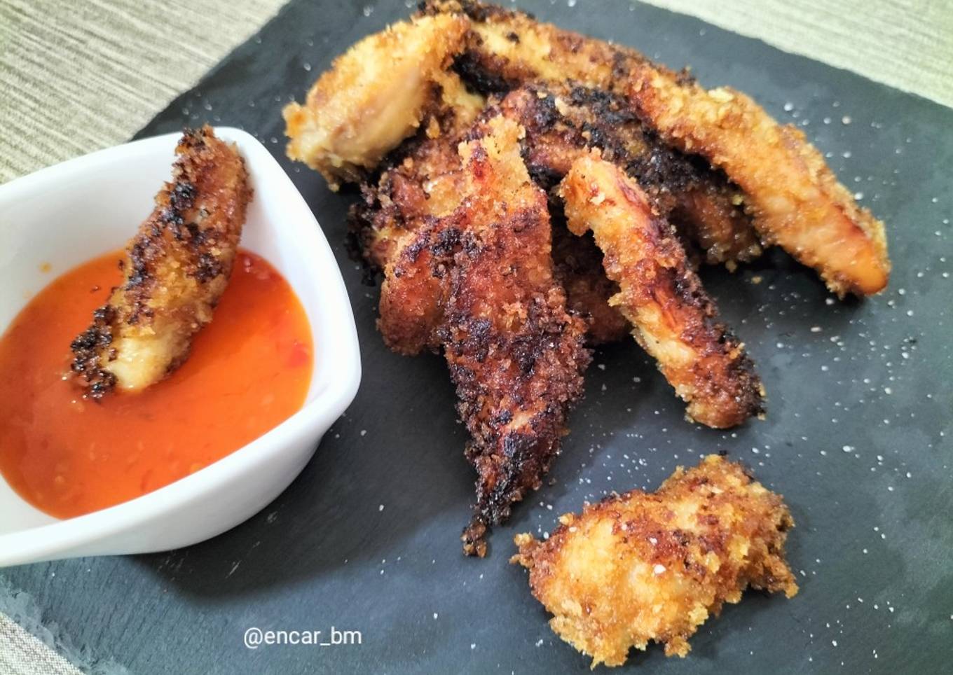 Pollo frito a la miel y soja