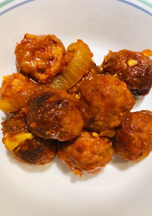 A picture of Crockpot Chili Meatballs.