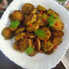 A picture of Fried Arbi Bites.