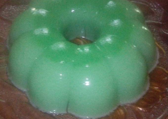 Puding santan rasa melon