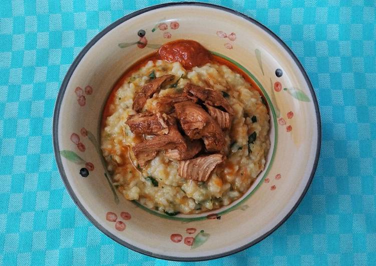 Resep Populer Bubur ayam wortel bayam Gurih Mantul