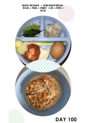 Foto resep Menu MPASI Day 100 - Nasi Tim Kakap Bumbu Merah