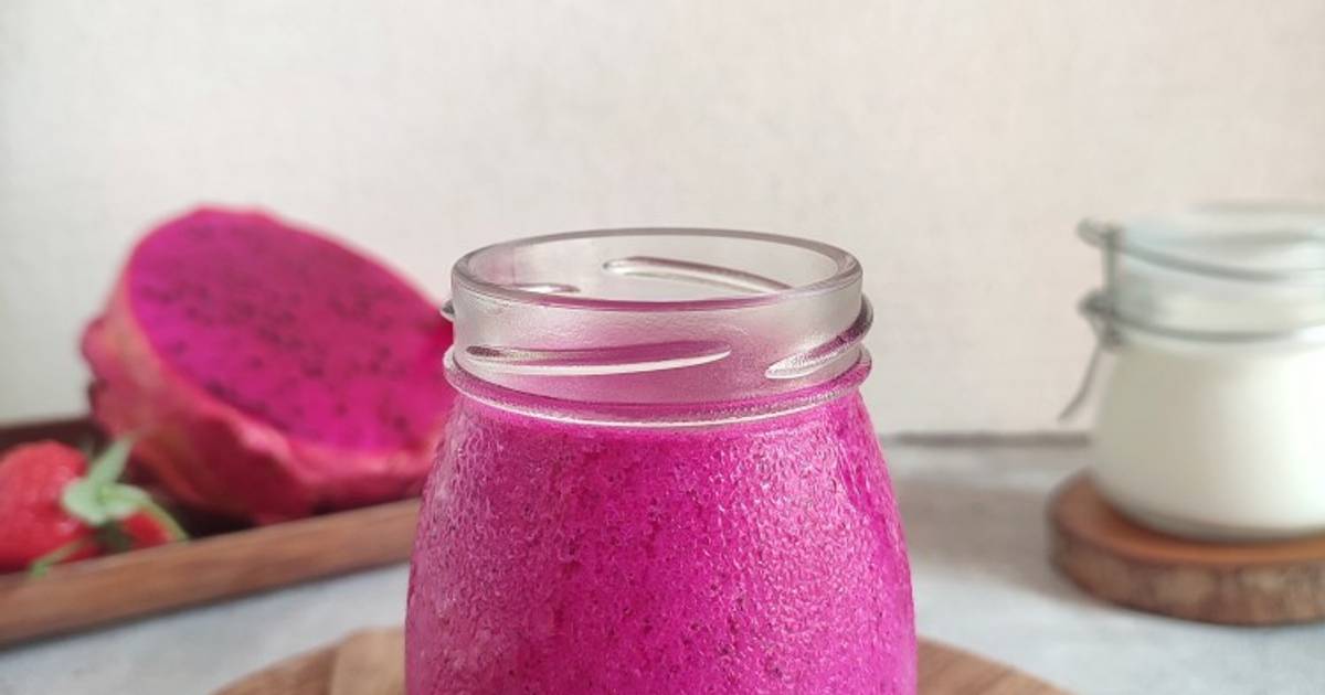 Resep Smoothies Buah Naga Mix Strawberry Oleh AzizahPrantoro - Cookpad