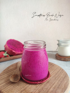 Foto resep Smoothies Buah Naga mix strawberry