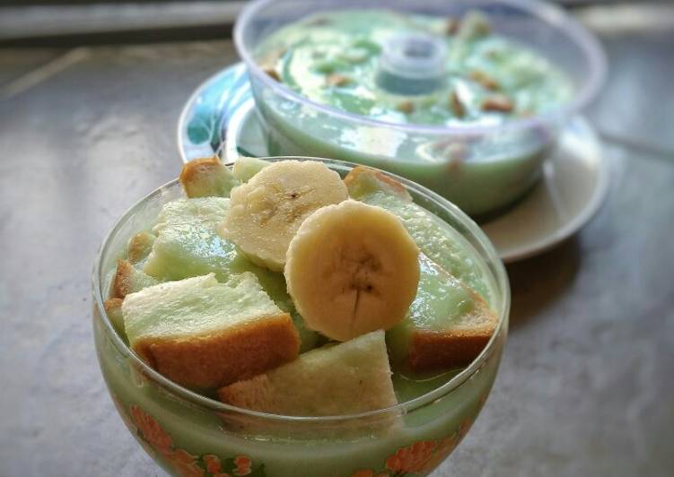 Puding Ijo Roti Tawar