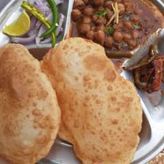 A picture of Punjabi chole bhature.