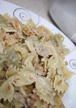 صورة لوصفة باستا بالصلصة البيضاء White sauce pasta