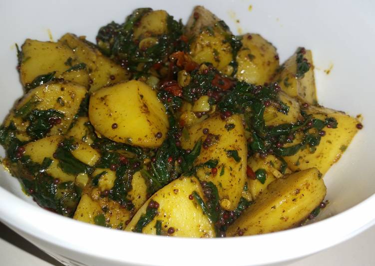 Steps to Make Any-night-of-the-week Spinach Potato fry
