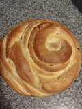 Rosca de levadura tipo pan dulce poco amasado