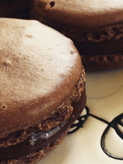 A picture of Chocolate Macarons.