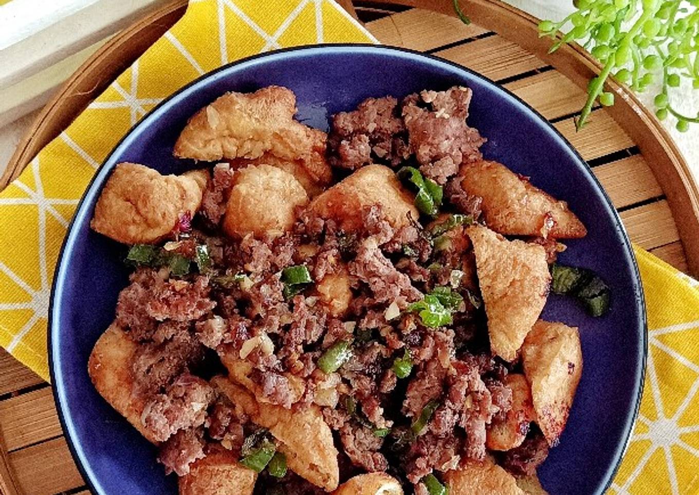 Tumis Tahu Pong Daging Sapi