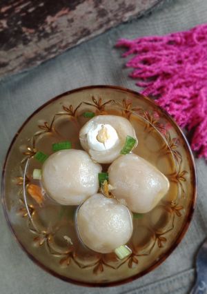 Foto resep Cilok telur kuah pedas