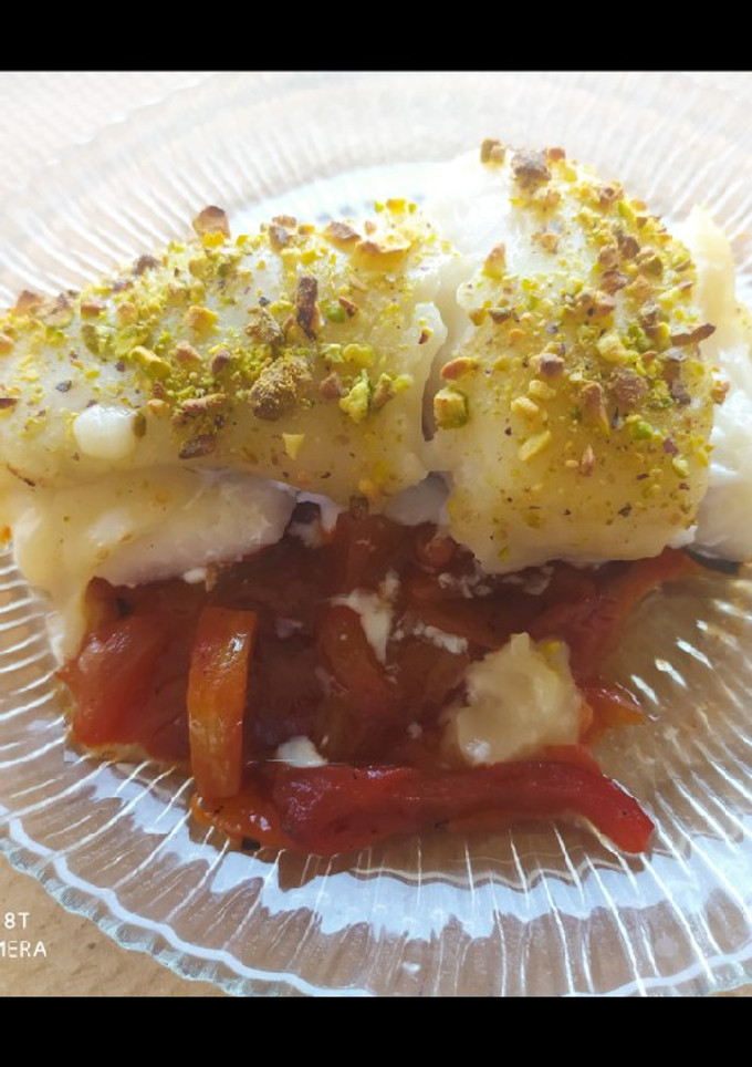 Una foto de Bacalao con almendras
