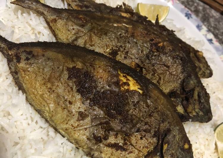 سمك صافي مقلي مع رز 🍚🐟❤️