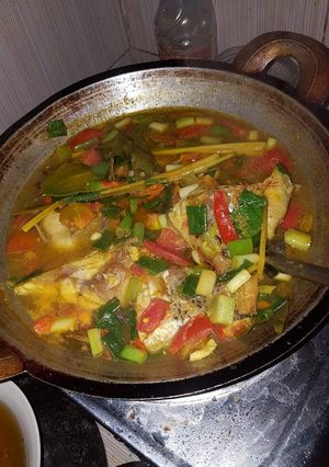 Foto resep Ikan mas merah kuah kuning asam pedes