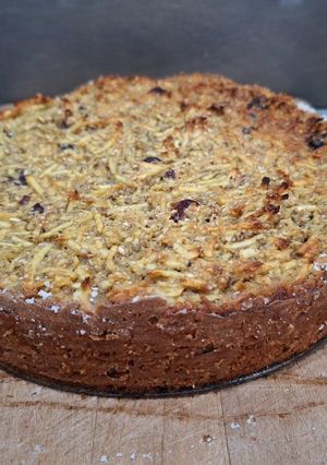 A picture of Oat and Apple Cake.