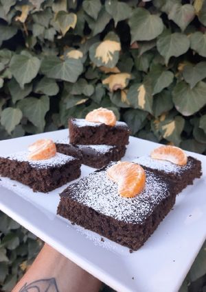 Una foto de Esponjas de chocolate y mandarina