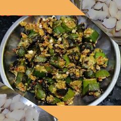 A picture of Lady's Finger Fry with Coconut.