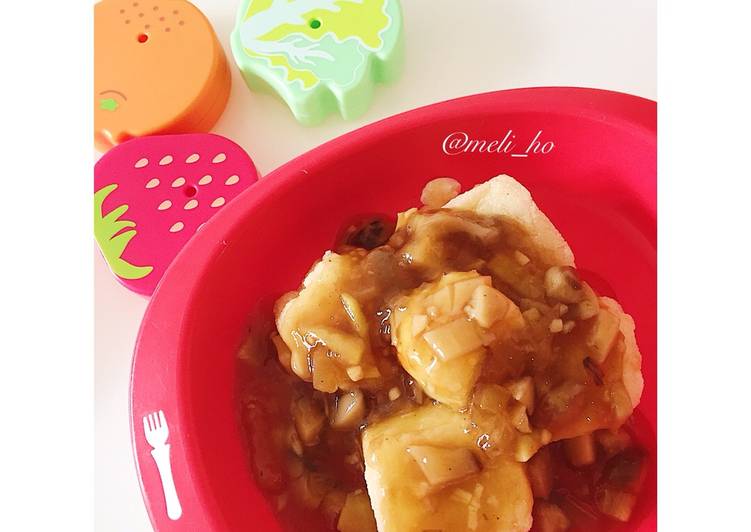 Tahu Sutera Cah Jamur Saus Tiram (MPASI 1y+)