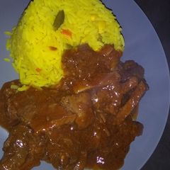 Beef curry stew A picture of Beef curry stew.